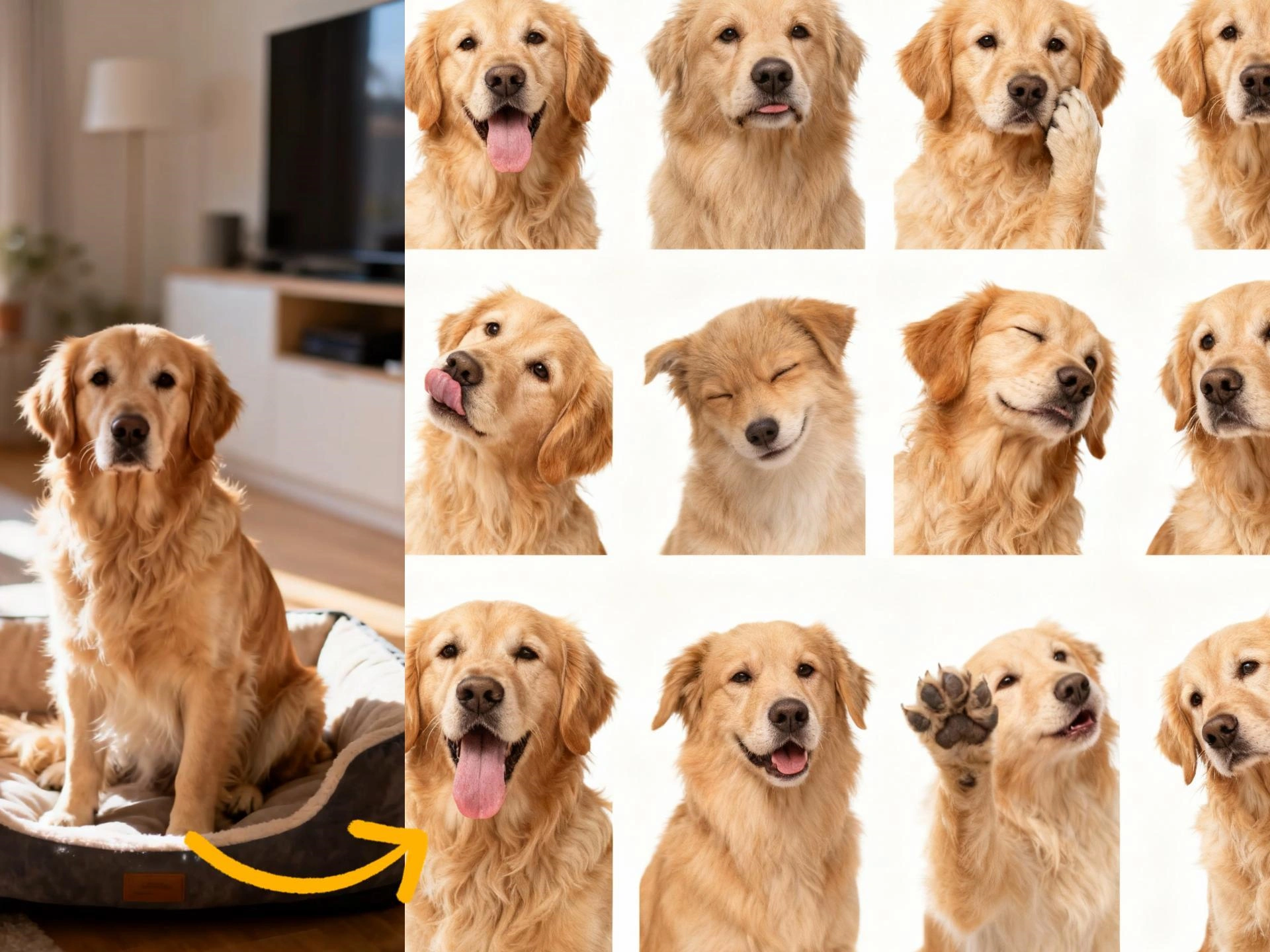 AI 9 Grid Portraitgenerator für Haustiere