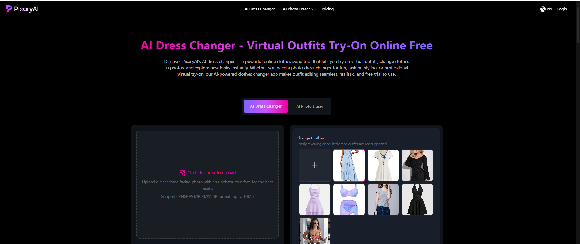 AI dress changer photo